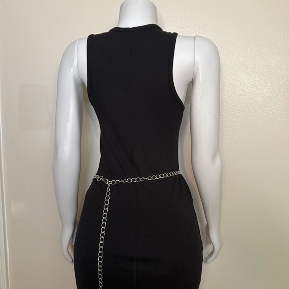 Silver tone layered charms with rhinestone details chain belt - Picture 5 of 9